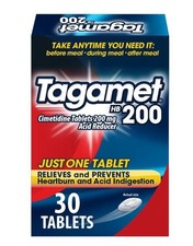 Tagamet Cimetidine 200 mg Acid Reducer and Heartburn Relief Tablets, 30 Count
