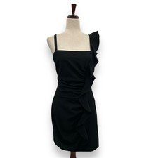 NEW Guess Black Ruffle Mini Dress Size 4 Bodycon Formal Cocktail LBD NWT