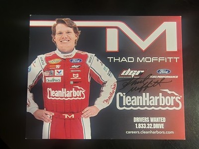 THAD MOFFITT ***AUTOGRAPHED*** #46 CLEAN HARBORS ARCA SERIES HERO CARD #2V