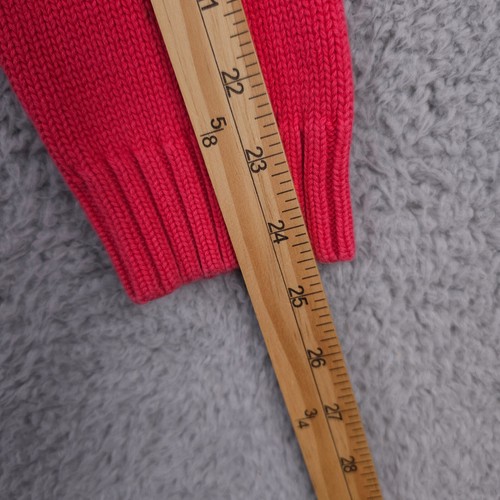 Lauren Jeans Company Sweater Women Large Coral Toggle Pullover Knit Ralph Lauren - Picture 7 of 16
