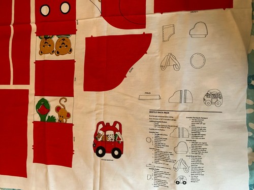 Beetle Backpack Animal Child's Bag Cotton Panel - Sewing Project Material Kid - Picture 5 of 5