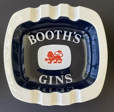 Vintage Ashtray Booth's Gins Carlton Terre Made In England Ceramic