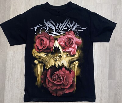 Sullen Rose Skulls T-Shirt Medium Black Damon Conklin  Artist Series Collection