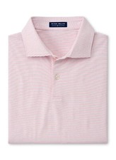 NWT PETER MILLAR MEN'S "INDIGO PERFORMANCE JERSEY" POLO XXLARGE WHITE w/ STRIPES