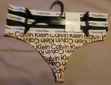 Calvin Klein Women's 3-PK Logo Thong Panty QP1259R-631 Size LARGE NWT MSRP 33