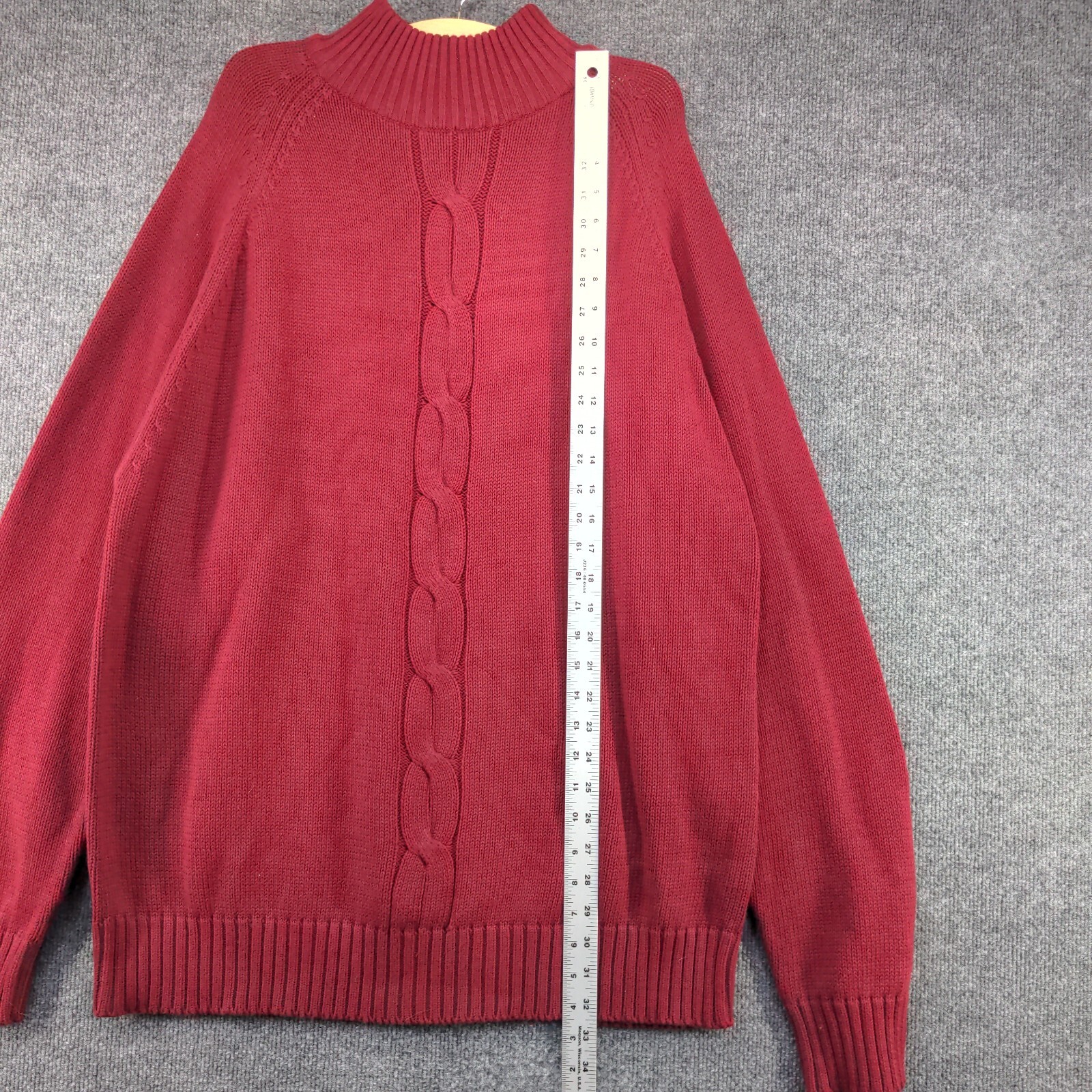 Phys. Sci. Men's Cable Knit Pullover Sweater Red … - image 9