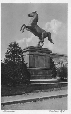 Germany Hannover Sachsen Ross Statue vintage postcard