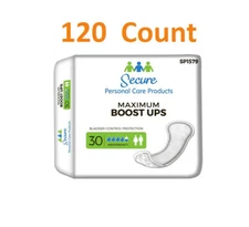 120 Secure Booster Pad Maximum Boost Ups 13.8 Inch Long Heavy Absorbency Unisex