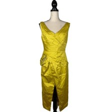 ASOS Golden Yellow Ruched Front Slit Dress         Size: US 8