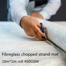 Fibreglass Chopped Strand Mat Fiber Glass 450GSM For GRP Resin - 10m x 1m / Roll
