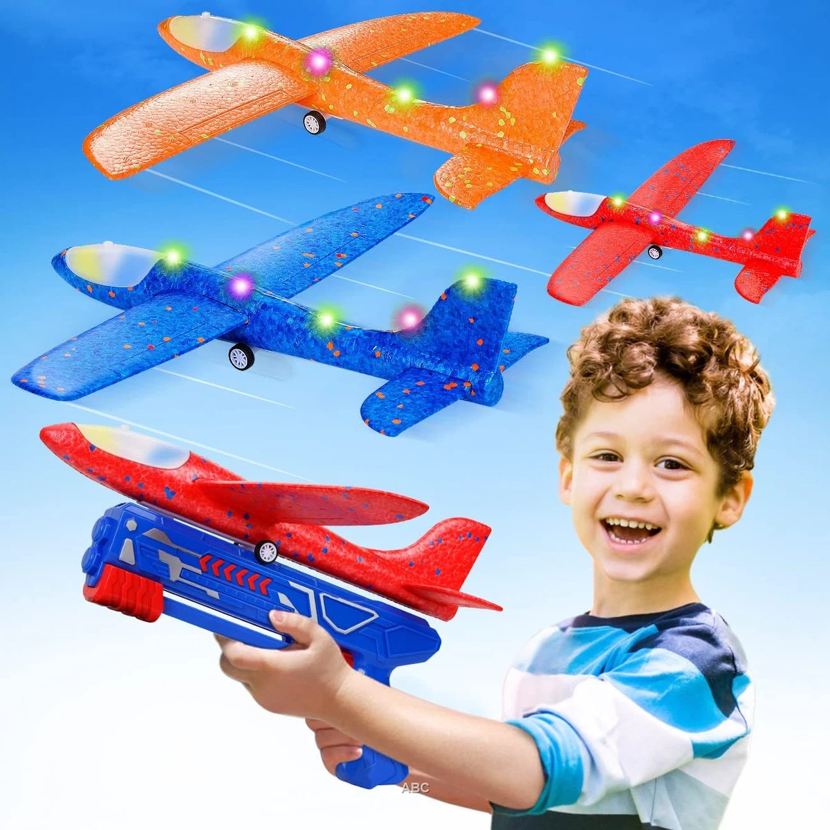 Boys Toys Age 3 4 5 6 Year Old Boy Gifts, Airplane Launcher Toy With 3 Pack  Foam