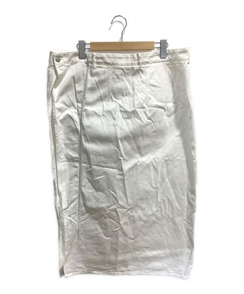 Mm6 Maison Margiela White Denim Zip Tight Skirt Size L