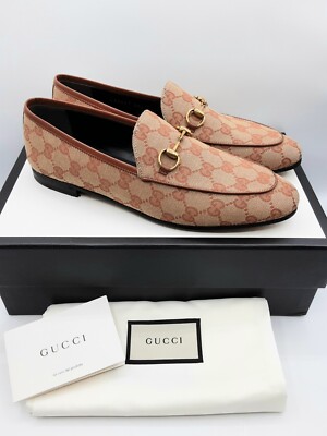 Gucci Jordaan women's loafers GG canvas Beige Ruggine/Rust EU 40.5 US 10.5 $920