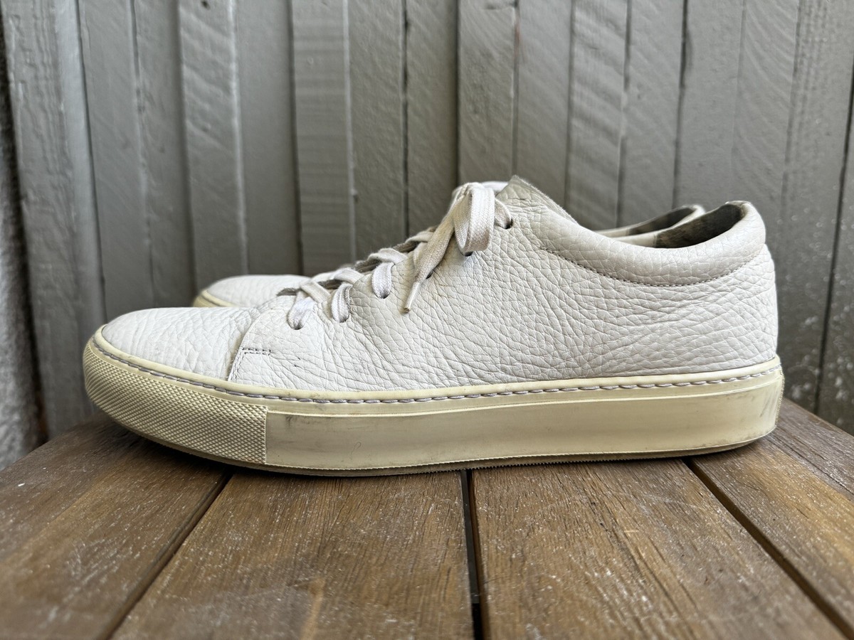 ACNE STUDIOS Adrian White Pebbled Leather Sneakers Shoes