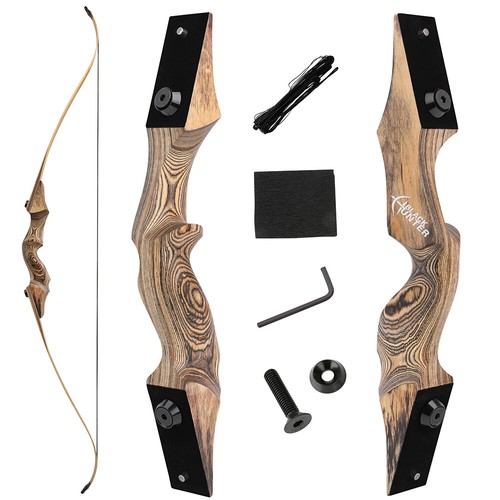 60" Takedown Recurve Bow Carbon Arrow Set 20-60lbs Limb Bamboo Core Archery Hunt - Picture 16 of 21