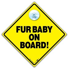 Fur Baby On Board Car Sign, Baby on Board Sign For Pets, Dog on Board Sign