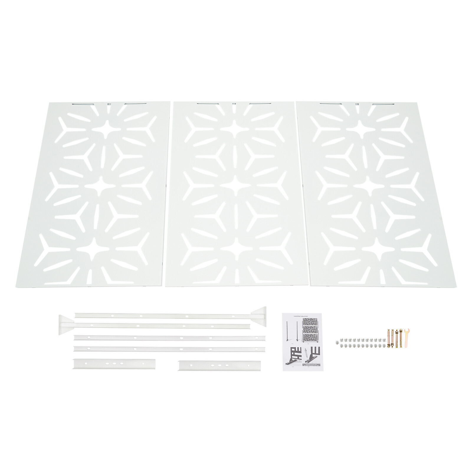 35.4*72" Steel Privacy Screen Balcony Screen Free Standing Decoration Screen