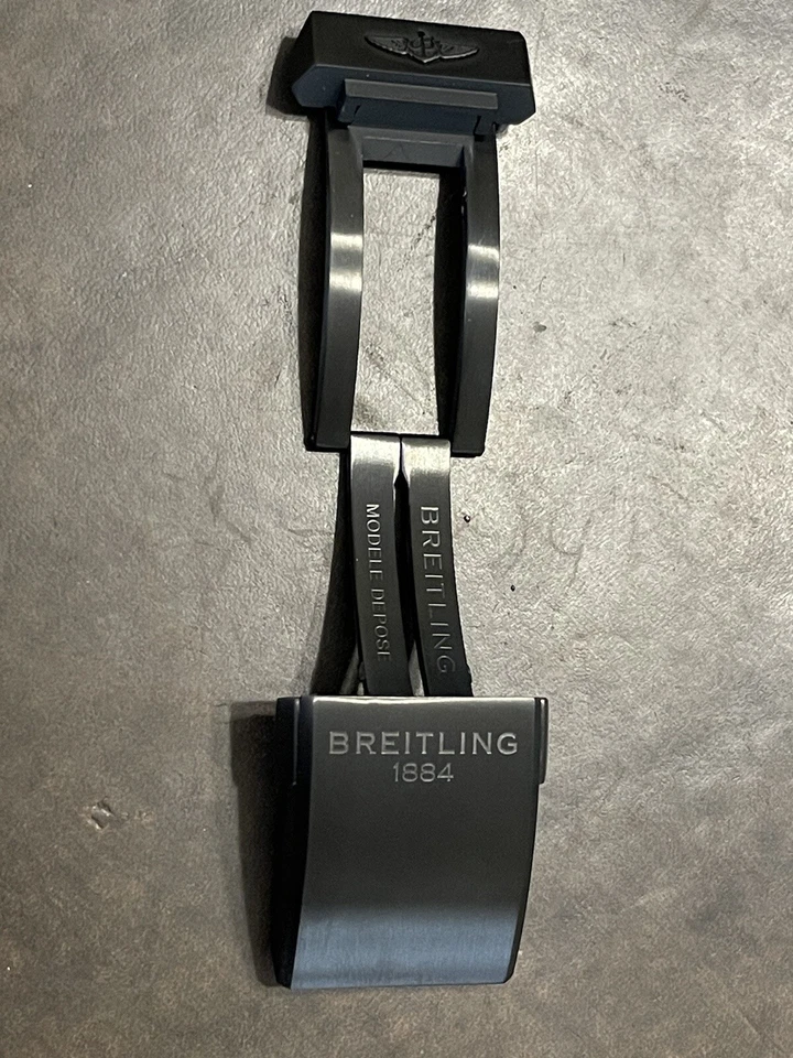 Breitling Black Matte Satin Stainless Steel Deployment Watch Clasp OEM 20MM - Image 2 of 3