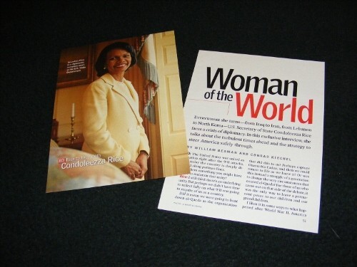 CONDOLEEZA RICE magazine clippings from 2004 & 2006 - Picture 2 of 6