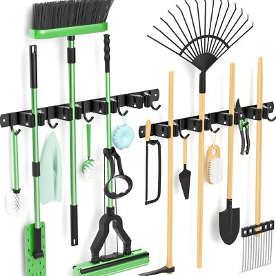 2 Pack Broom Holder Wall Mount Upgraded Broom Holder Heavy Duty Mop and Broom