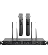 Phenyx Pro Ptu-2u Wireless Microphone System Set, True Diversity Dual Cordless