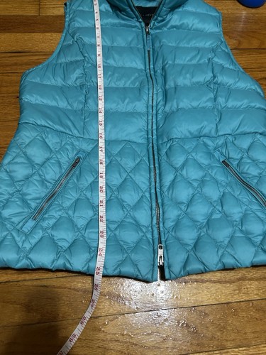 Talbots Women Teal Full Zipper Quilted Down Insulated Puffer Vest Size Medium - Picture 8 of 8