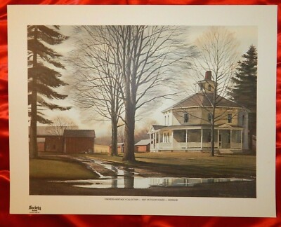KINLEY SHOGREN PRINT ''1847 OCTAGON HOUSE-WINDSOR''  Farmers Bank OH Landmark  