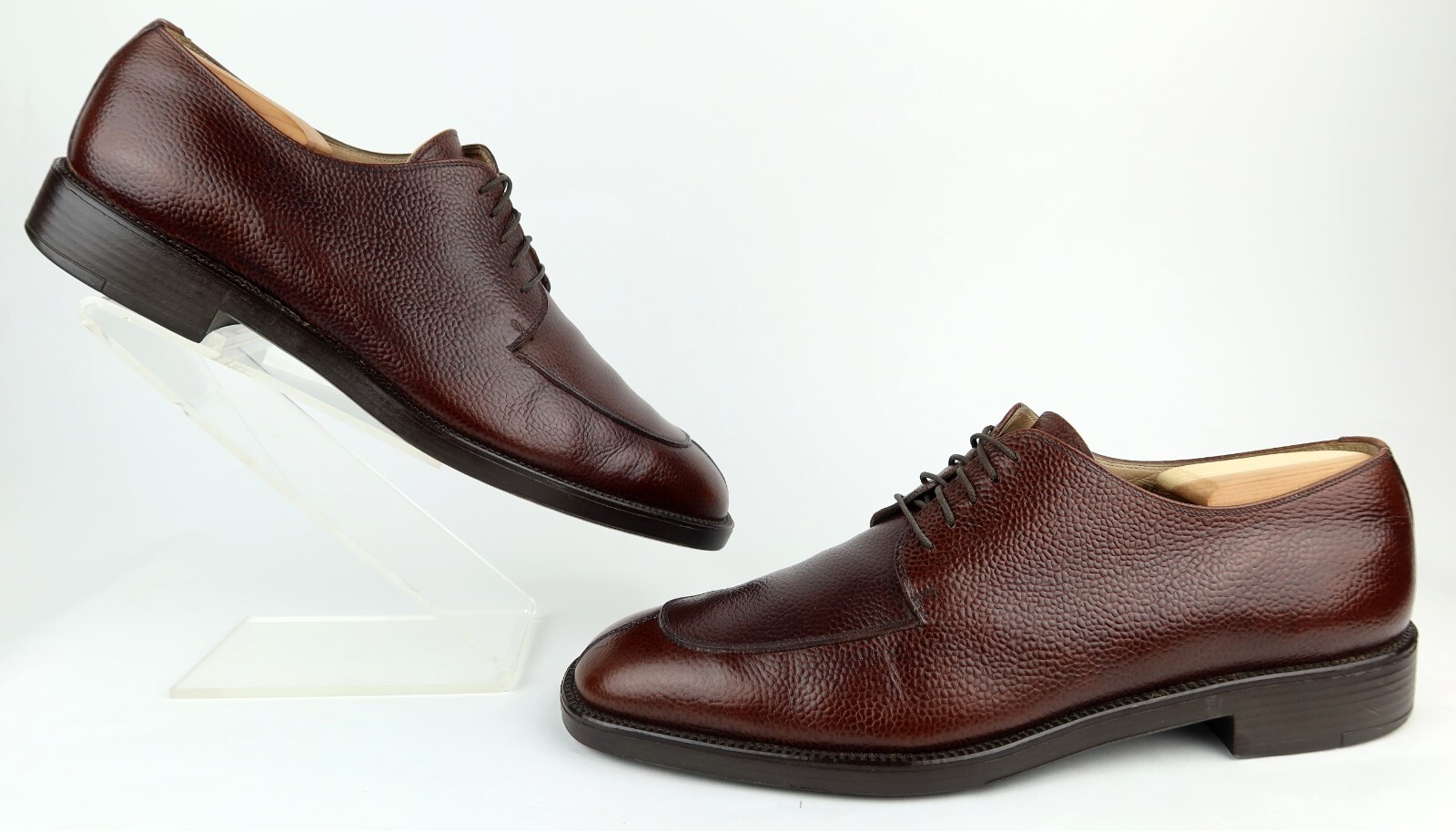 SAOLA Scarpe eleganti derby Salvatore Ferragamo punta spaccata pelle marrone caduta 11 5 D