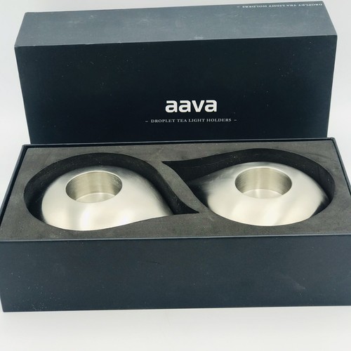 AAVA minimalistisch nordischer Tröpfchen Teelicht Kerzenhalter Paar Edelstahl