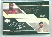 07/08 Upper Deck Black Daequan Cook Michael Conley Dual Auto #'ed 03/15