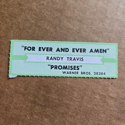 RANDY TRAVIS For Ever And Ever Amen JUKEBOX STRIP Record 45 rpm 7''