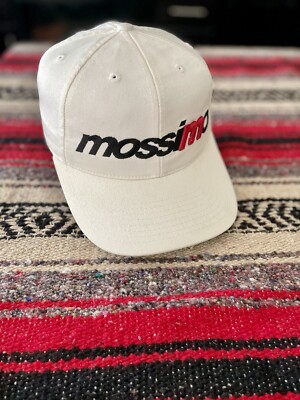 Vintage Mossimo Hat Cap Snap Back White Black Red Spell Out One