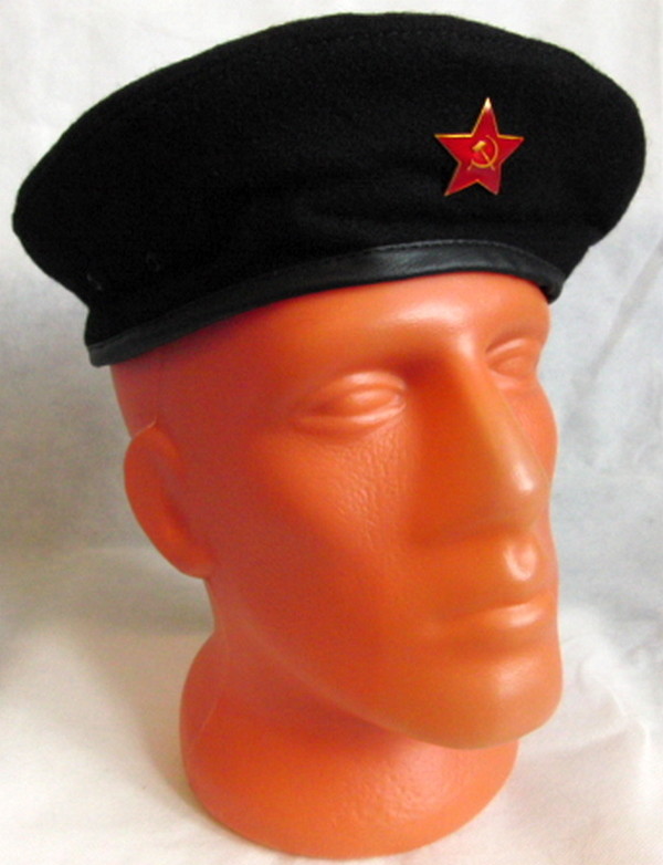 Russian USSR Army Black Beret Che Guevara Military Style Metal Red