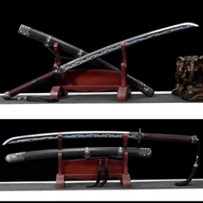 Battle Ready Broadsword Sword Katana Blue High Manganese Steel Blade Full Tang