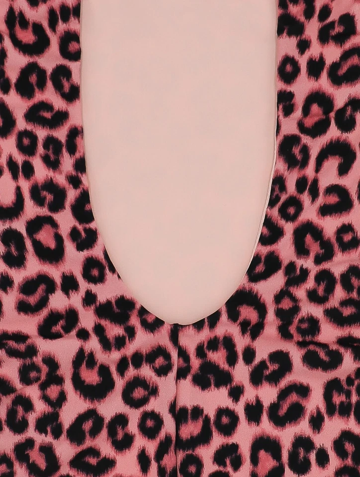 Розовый леопард декольте цельный купальник размер XS-маленький открытый назад купальник - Изображение 3 из 3