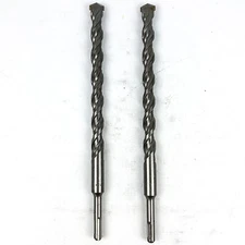 2pk Hammer Drill Bit 3/4"x12" SDS Plus Carbide Tipped 8.5" LOC Concrete Masonry