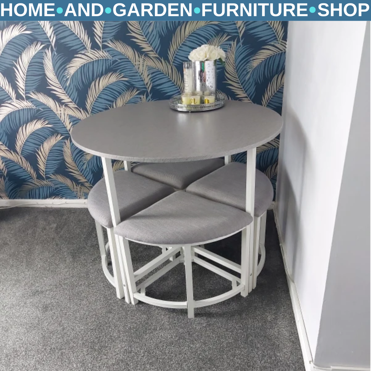 Small Dining Table Chairs Kitchen Furniture Set Space Saving