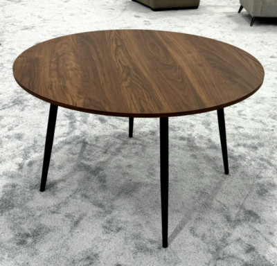 Runder Esstisch ''Sharron'' Nussbaum Eiche Furnier dunkles Holz BRANDNEU