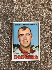 LOS ANGELES DODGERS 1967 TOPPS BRUCE BRUBAKER BASEBALL CARD EX-MT NICE #276