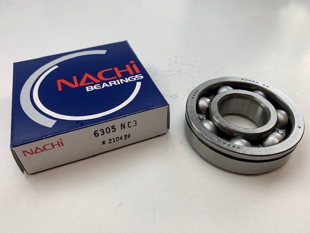 Nachi 6305 NC3 Open No Seals Ball Bearing Japan Made 25 x 62 x 17