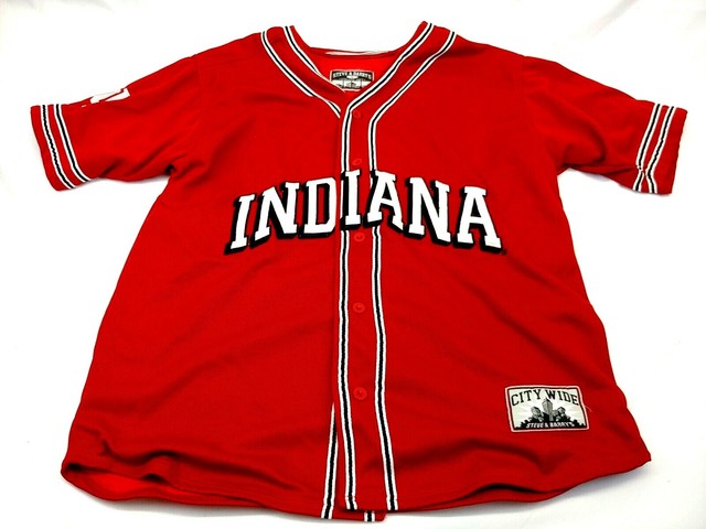 INDIANA UNIVERSITY Steve & Barry's Button Front Baseball Jersey, size L, Red (D) | eBay