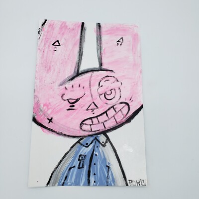 Rusty Cat Painting Original On Paper By New York Graffiti Artist PUKE 