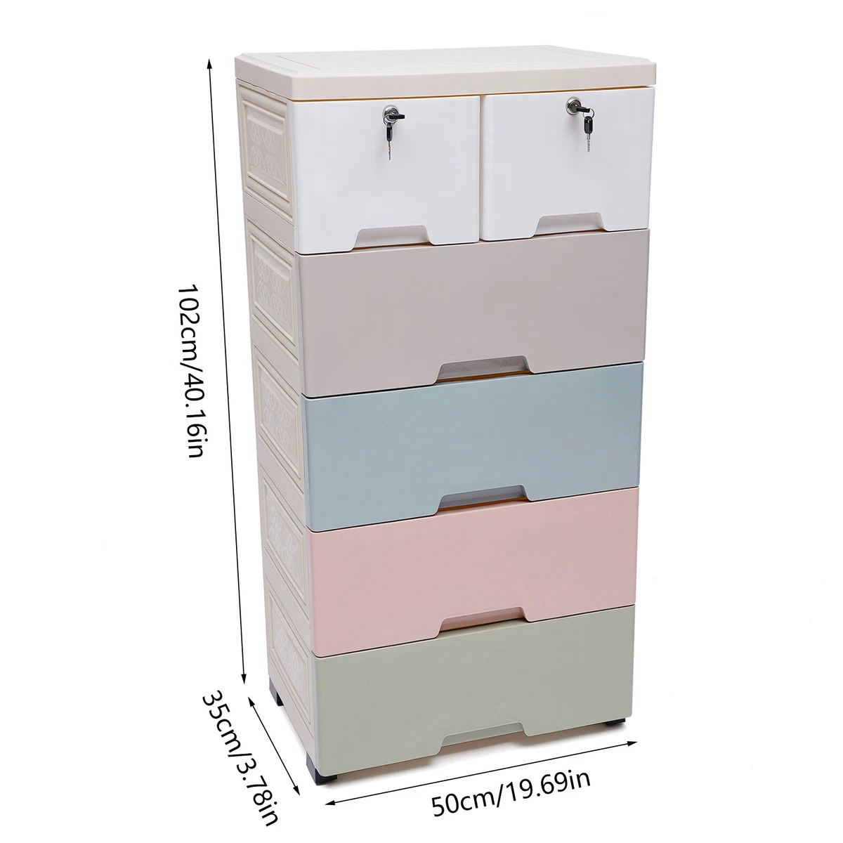 Bedroom 5 Layers Drawer Type Doll Clothes Storage Cabinets Plastic With  Locker