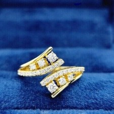 2Ct Round Cut Lab Created Diamond Engagement  Wedding 925 Silver Bridal Ring