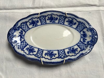 Melbourne W.M. Grindley Flow Blue Oval Platter England