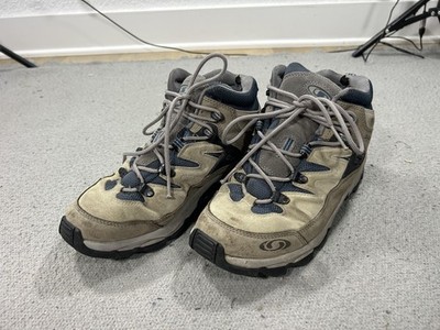 Salomon Hiking Boots Mens Size 8 Beige Contagrip Ankle Trail Outdoor Gorpcore