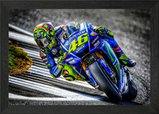 Poster Valentino Rossi con cornice arte da parete quadro stampa su tela