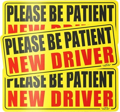 JUSTTOP New Driver Magnet for Car, Please Be Patient Black&red 