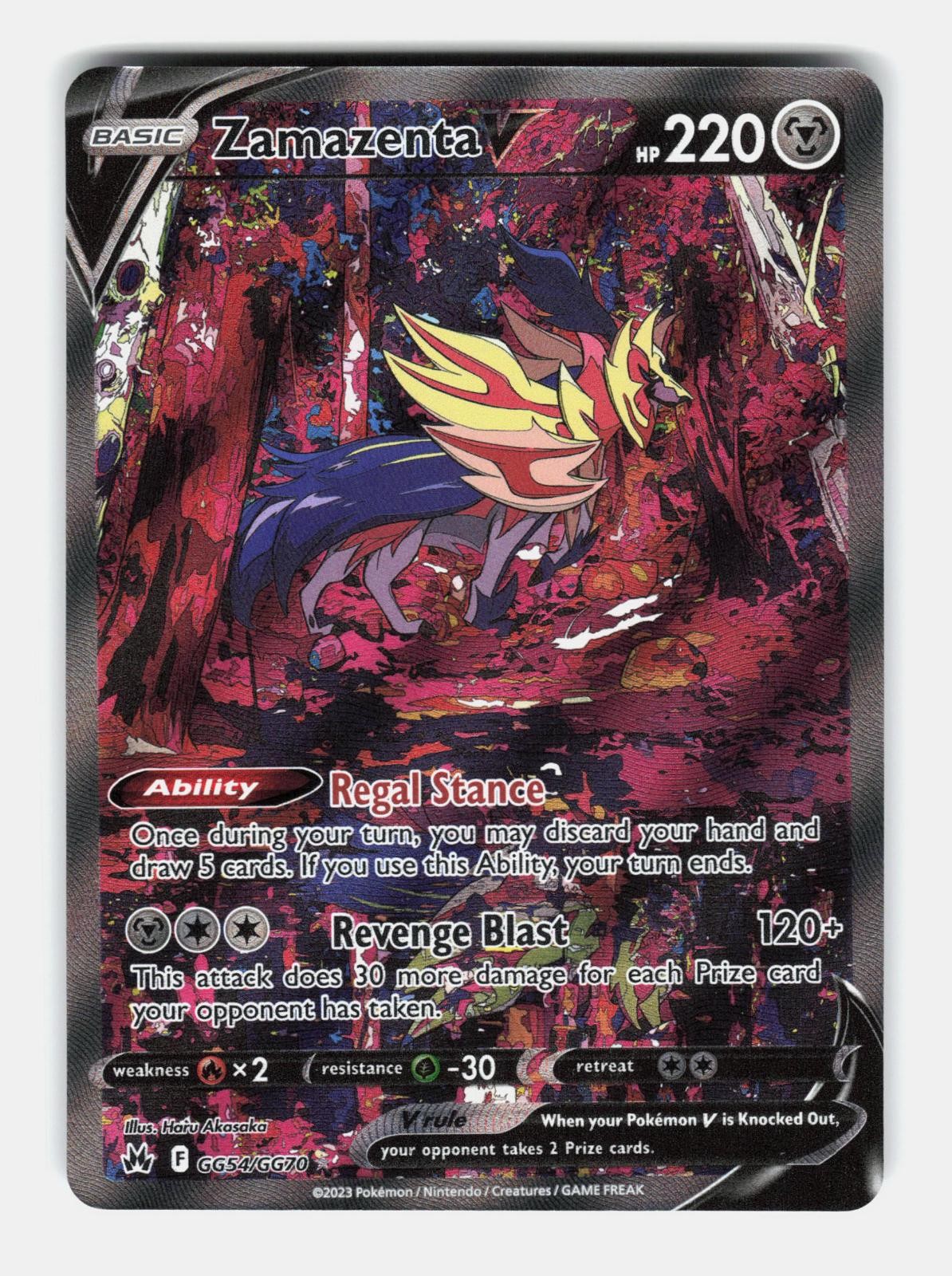 Zamazenta V GG54/GG70 Holo V Rare Crown Zenith Galarian Gallery Pokemon NM