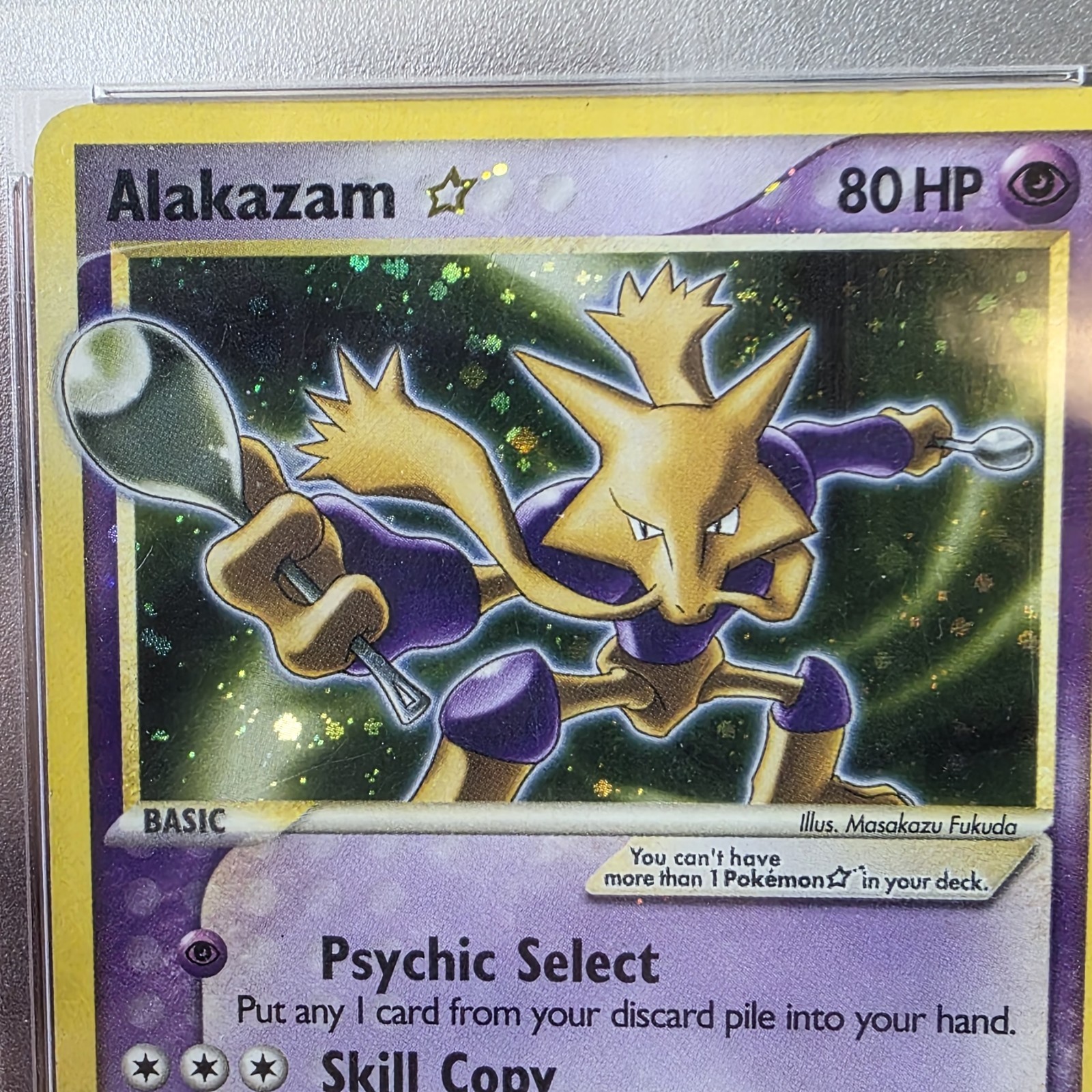 2006 Pokemon Gold Star Alakazam - Holo #99 Ex Crystal Guardians PSA 4 view 2